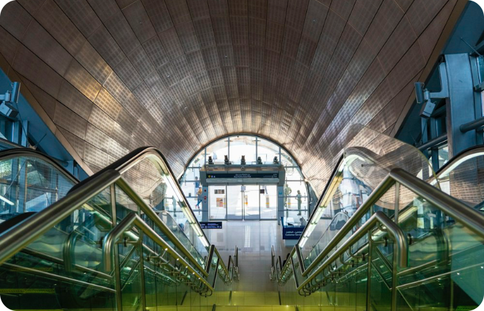 Photo of an escalator