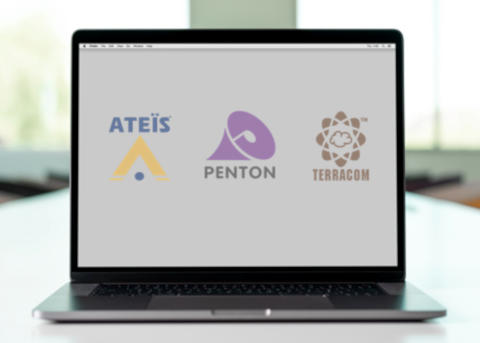 laptop screen with Penton Logo