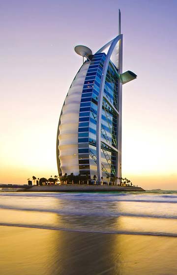 Portrait shot of the Burj Al Arab